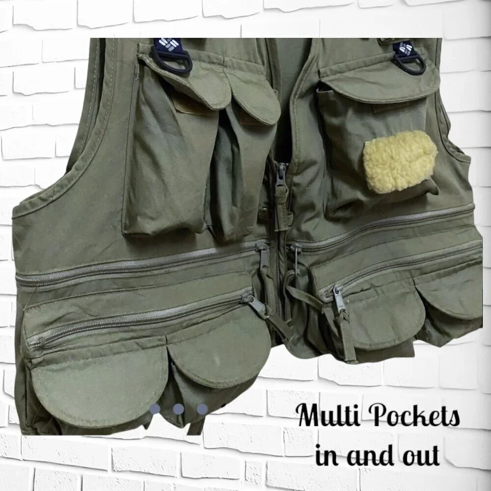 Vintage Columbia Sportswear Green Utility Vest – Timeless Outdoor Style!  Med - Picture 3 of 9